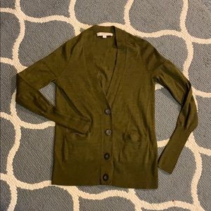 Ann Taylor LOFT Dark Green Cardigan Size Small
